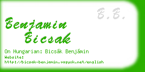 benjamin bicsak business card